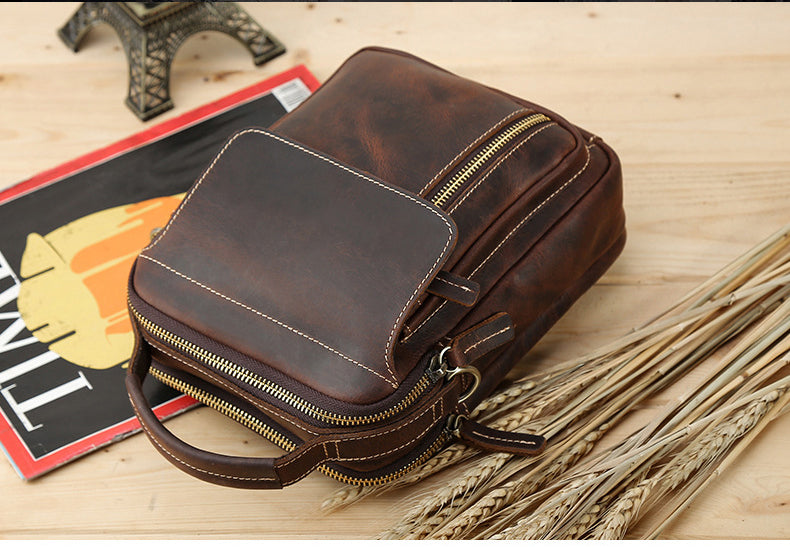 Woosir Genuine Leather Mens Shoulder Bag