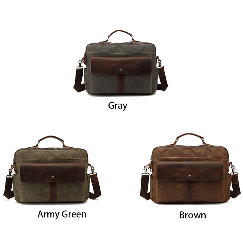 COLOR DISPLAY of Woosir Vintage Canvas Mens Laptop Bag