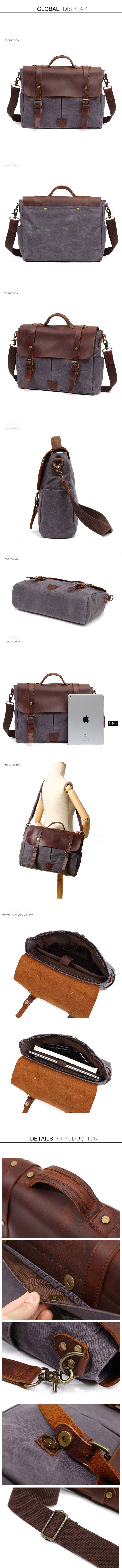 AFFICHAGE DU PRODUIT du sac pour ordinateur portable Woosir Crossbody