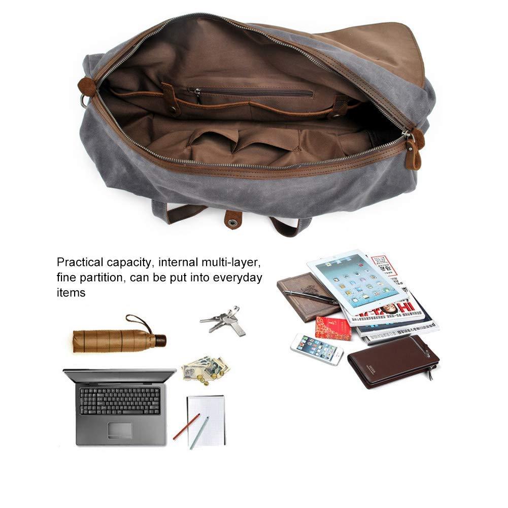 Waterproof Waxed Canvas Duffel Handbag Weekend Bag-woosir
