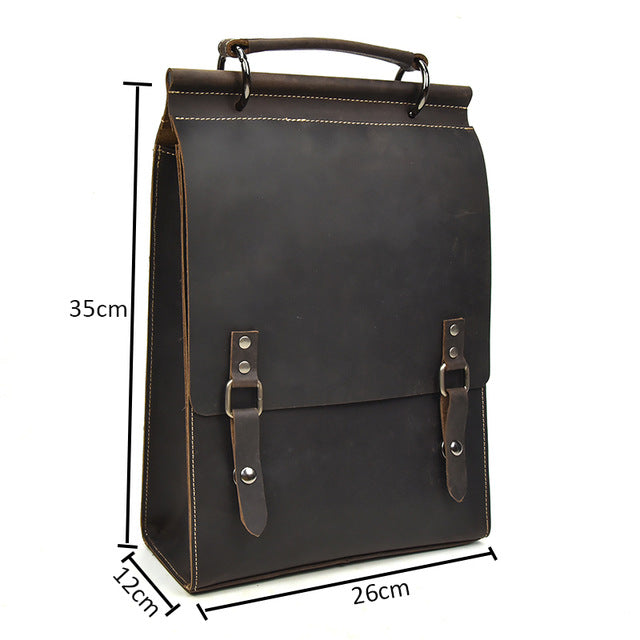 Dimension of Woosir Vintage Leather College Backpacks Women Men