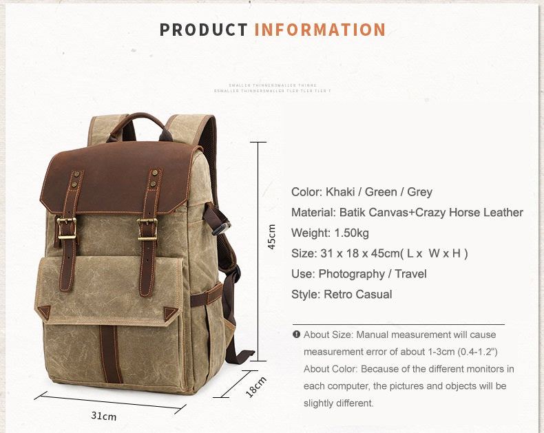 Product Information of Waterproof Camera Backpack