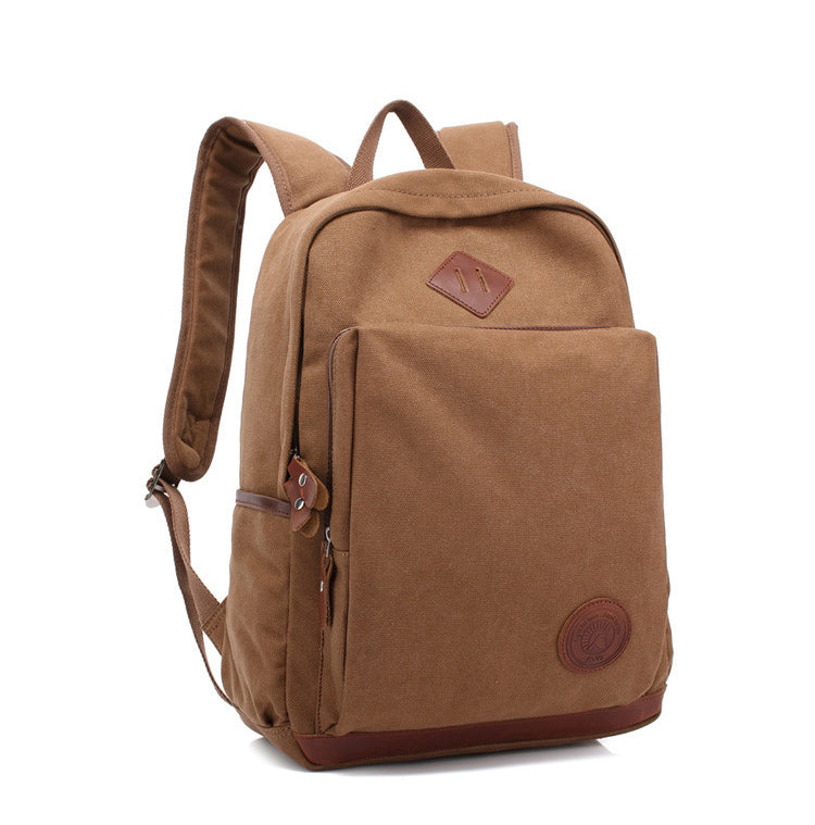 Woosir Café Tendance Casual Voyage Sac À Dos Pour Ordinateur Portable Vue De Face