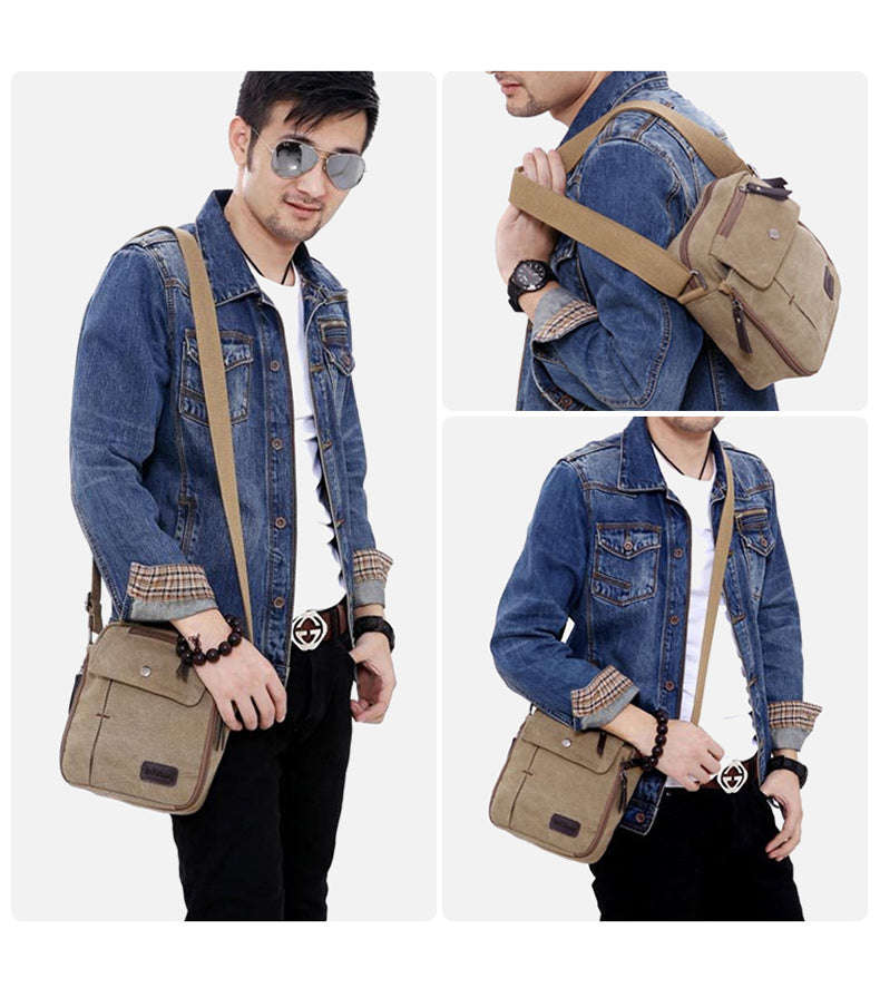 Woosir – sac à bandoulière élégant en toile de coton, multi-poches, modèle d'exposition