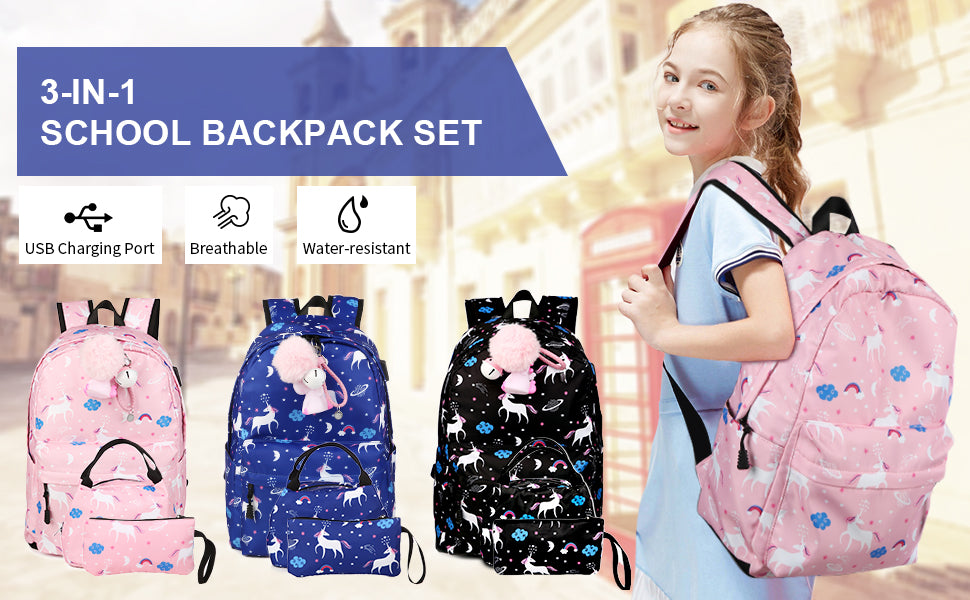 Woosir – sac à dos d'école imprimé poney pour enfants, caractéristiques et affichage