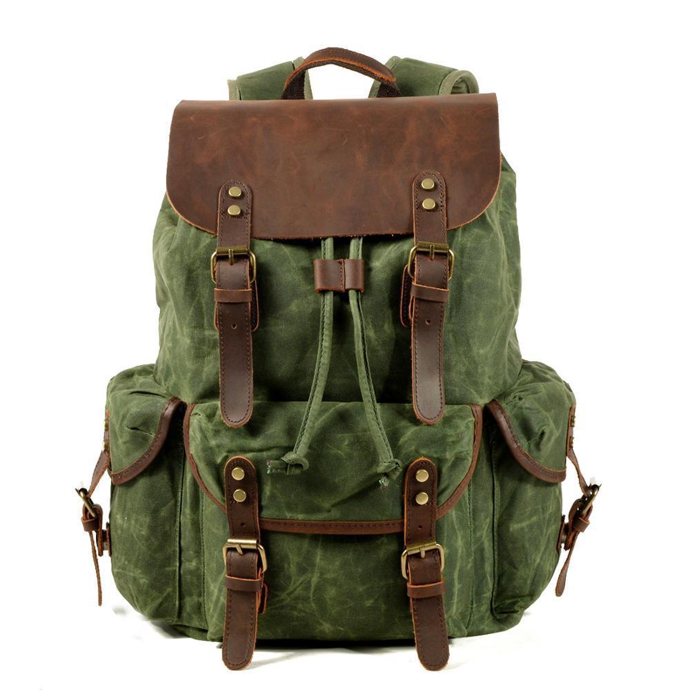 Woosir Waterproof Canvas and Leather Backpack