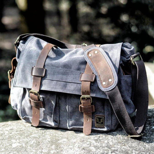 Waxed Canvas Messenger Bag - Woosir