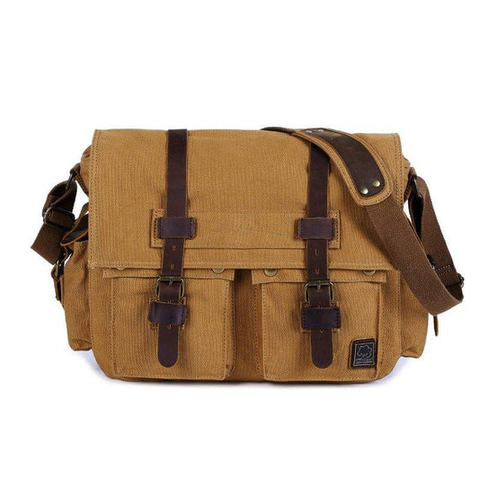 Waxed Canvas Messenger Bag - Woosir