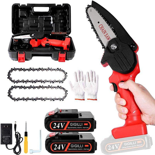 Mini Chainsaw Cordless 24V 2pcs Batteries, AMERFIST 4 Inch