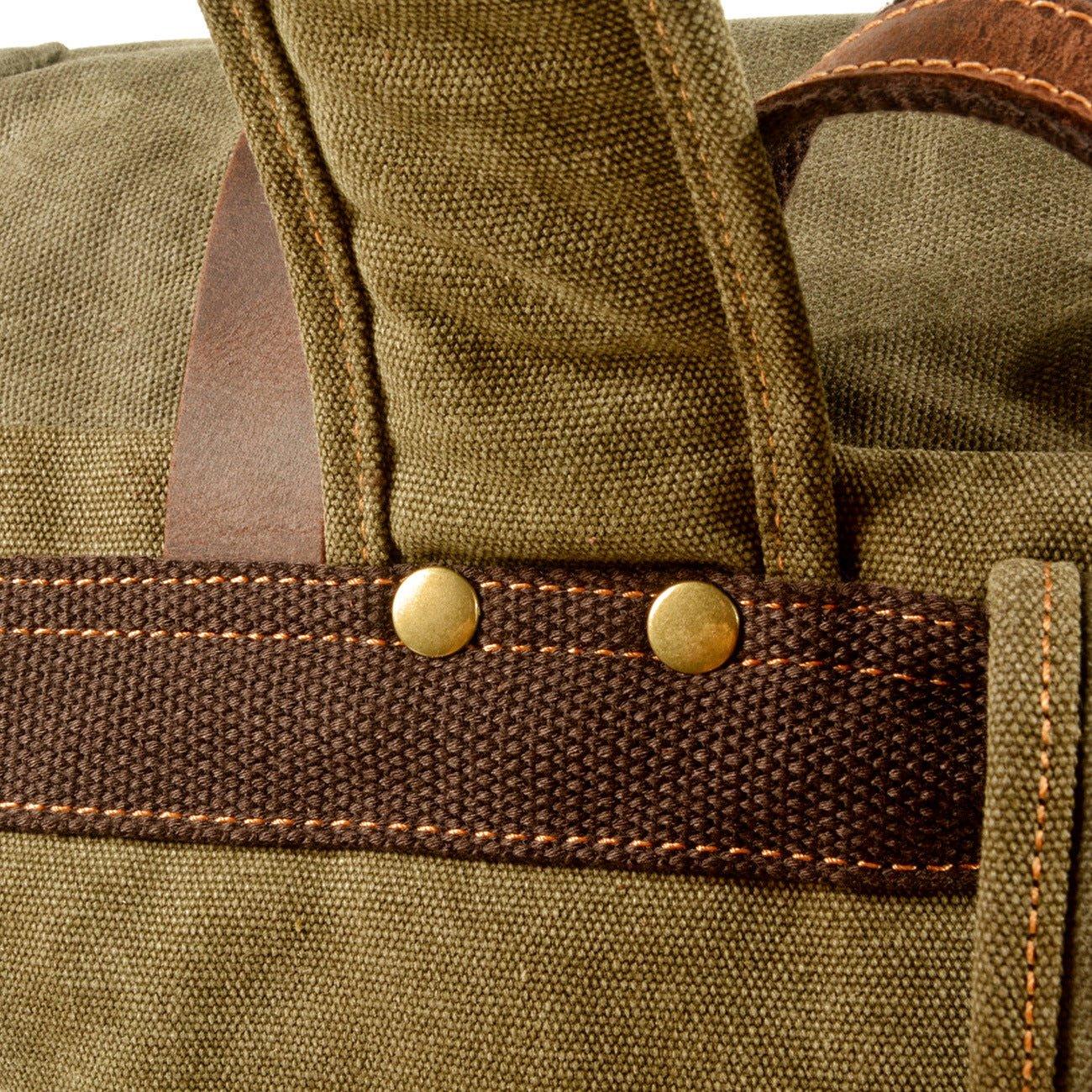 MATERIAL DETAIL of Woosir Waterproof Canvas Roll Top Backpack