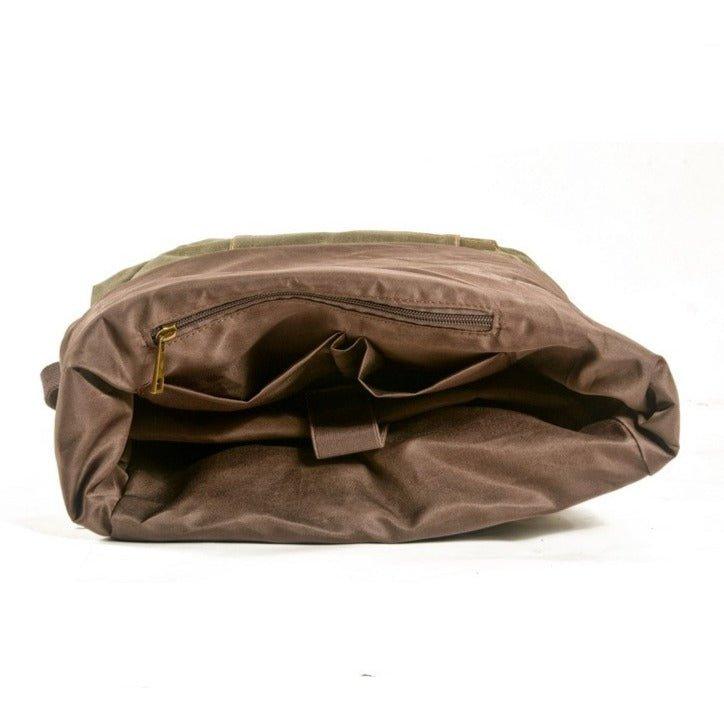 LARGE CAPACITY of Woosir Waterproof Canvas Roll Top Backpack