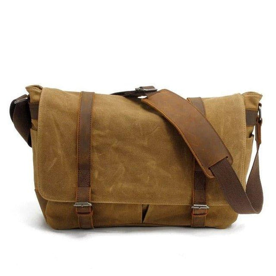 Vintage Waxed Canvas Crossbody Messenger Bag Small - Woosir