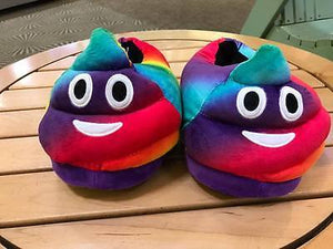 rainbow poo slippers