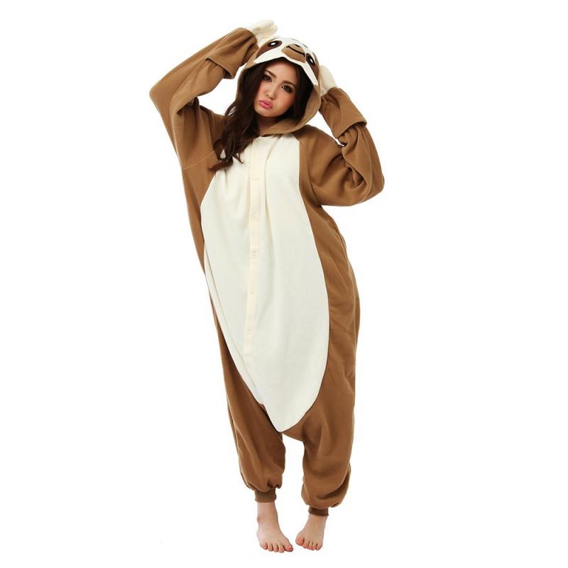 Onesie World Unisex Animal Pyjamas - Sloth Adult Onesie (Cosplay / Nig ...