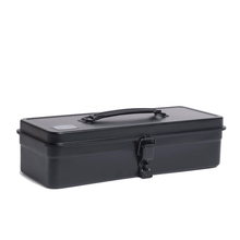 Black tool box, made out of stainless steel in Japan. 
