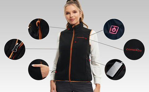 conqueco women heated vest