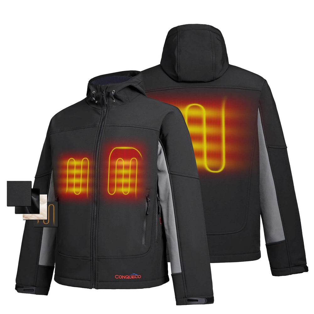 CONQUECO Batterie rechargeable 3,7 V 10 000 mAh pour vestes chauffantes,  sweats à capuche chauffants et gilets chauffants (noir) : :  High-Tech