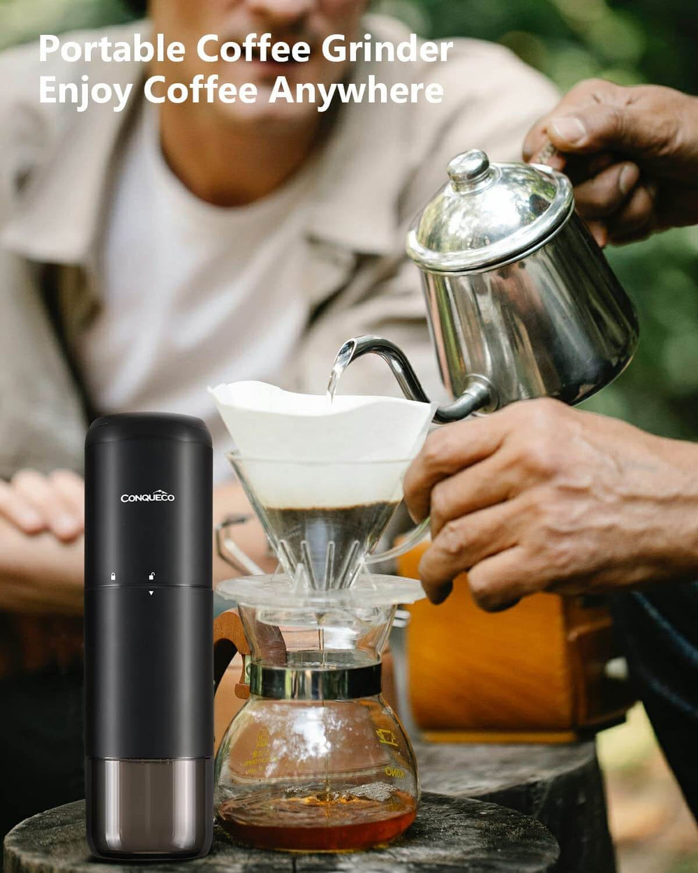 CONQUECO Portable Espresso Maker Travel Coffee Maker Portable Electric  Espresso Machine suit for Travel, Outdoor, Home and Office 