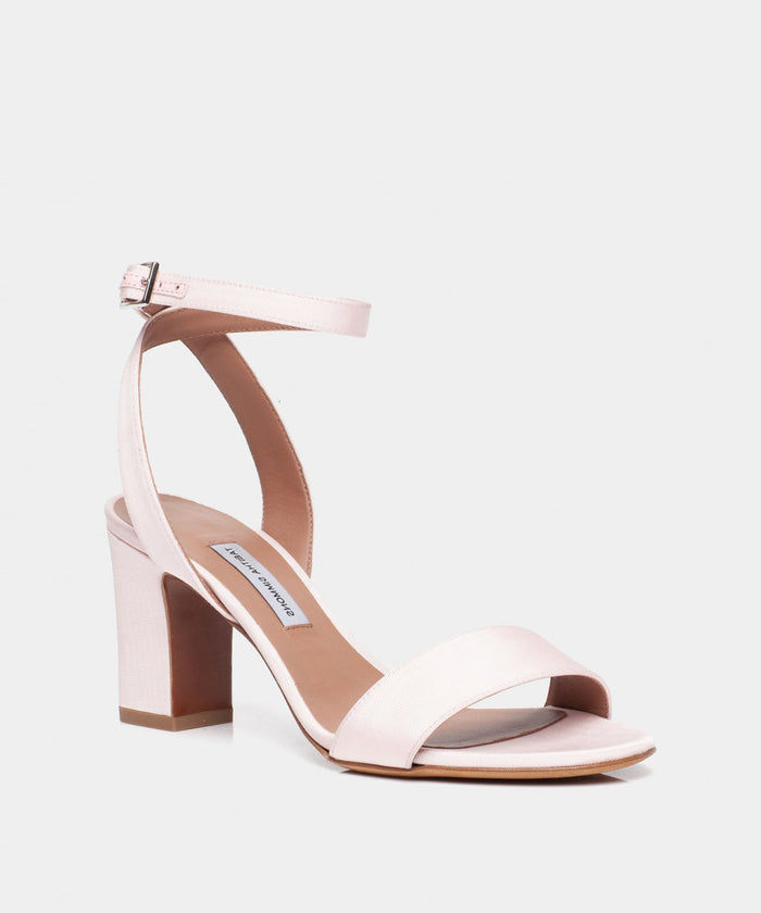 Leticia Pale Pink Moire Block Heel with 