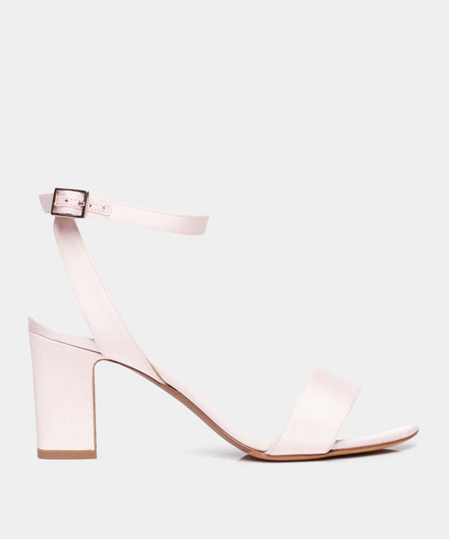 dusky pink block heels