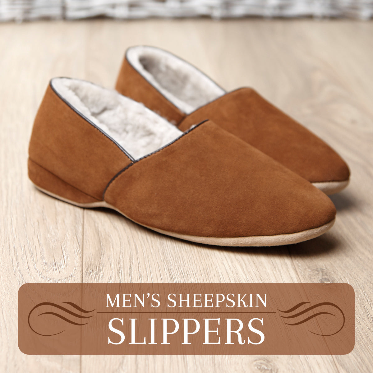 mens shearling slippers