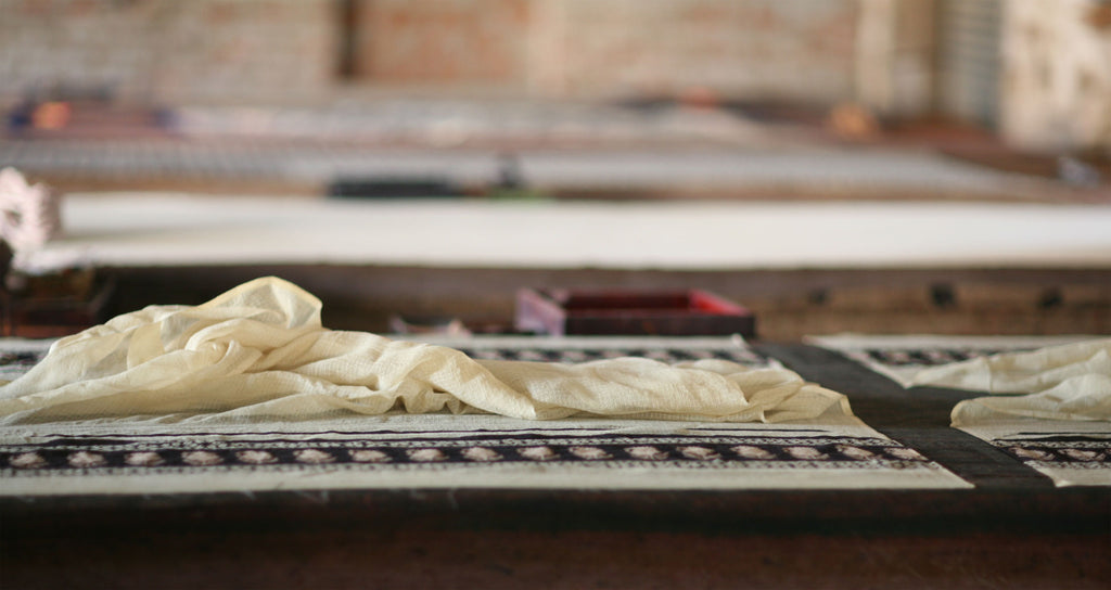 Block printed dupatta at Mehera Shaw