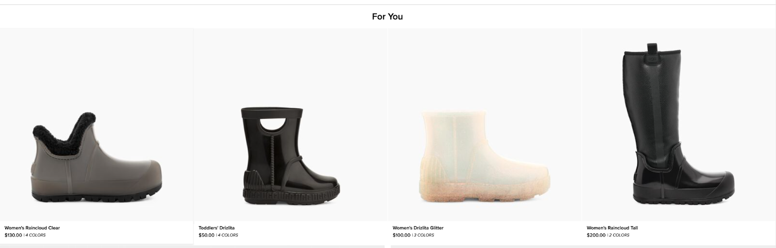Upsell widget example from Ugg Boots