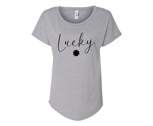 NWT lucky gray casual tee shirt with faint glitter XL