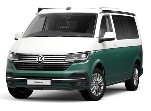 Volkswagen T6.1 California Beach Australia Candy White Bay Leaf Green with Aracaju Wheels