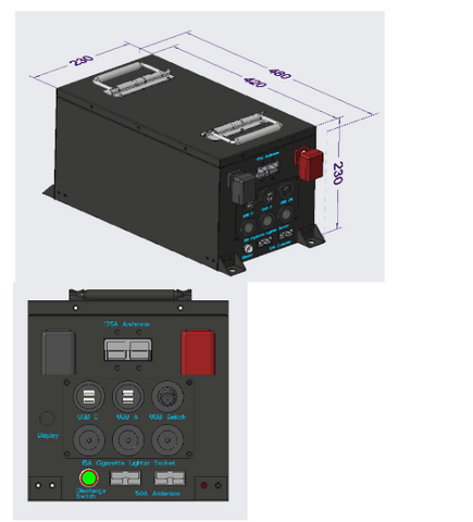 Diagram of 300Ah Lithium battery for VW Campervans