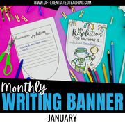 New Year Resolution Bunting Banner- January No Prep Writing Activity