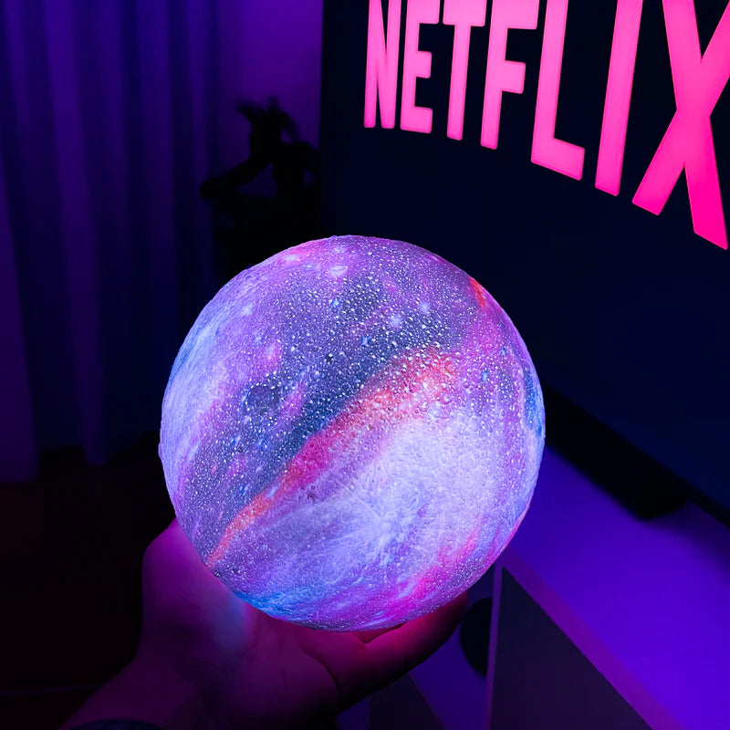 Atemberaubende 3D-Druck Galaxy Mond Lampe leuchtet in 16 Farben
