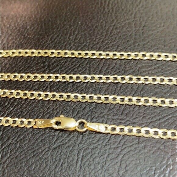 10 k Solid Real Yellow Gold 2.7 mm Cuban Chain Necklace 16",18",20",22",24".