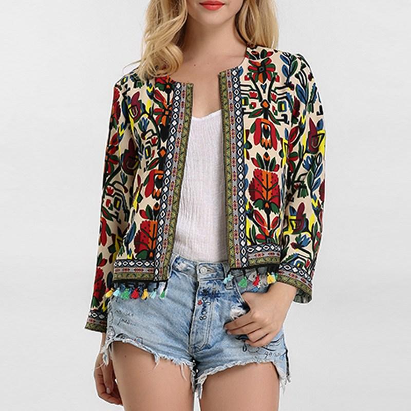 Chaqueta Bordada Flores Otoño Mujer Larga Talles Grande – Big Indio