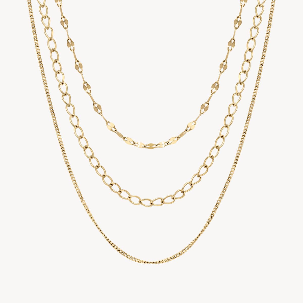 Image of Three Chain Sparkle Necklace