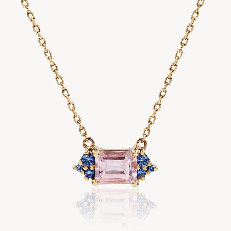 Image of Starry East West Morganite Sapphire Necklace