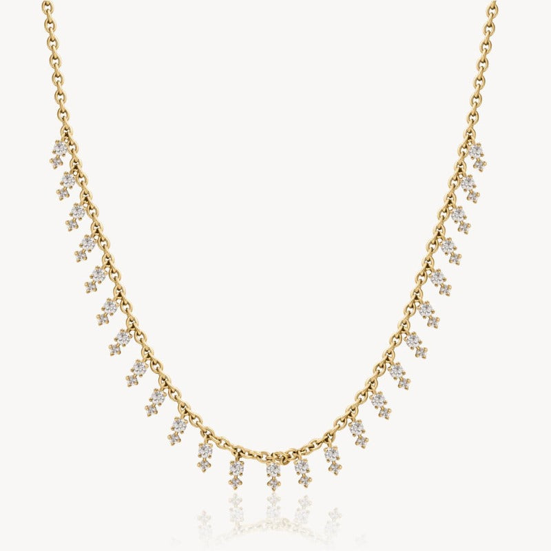 Diamond Drop Collar Necklace 14K Gold | Audry Rose