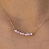 Floating Pink Sapphire Diamond Necklace