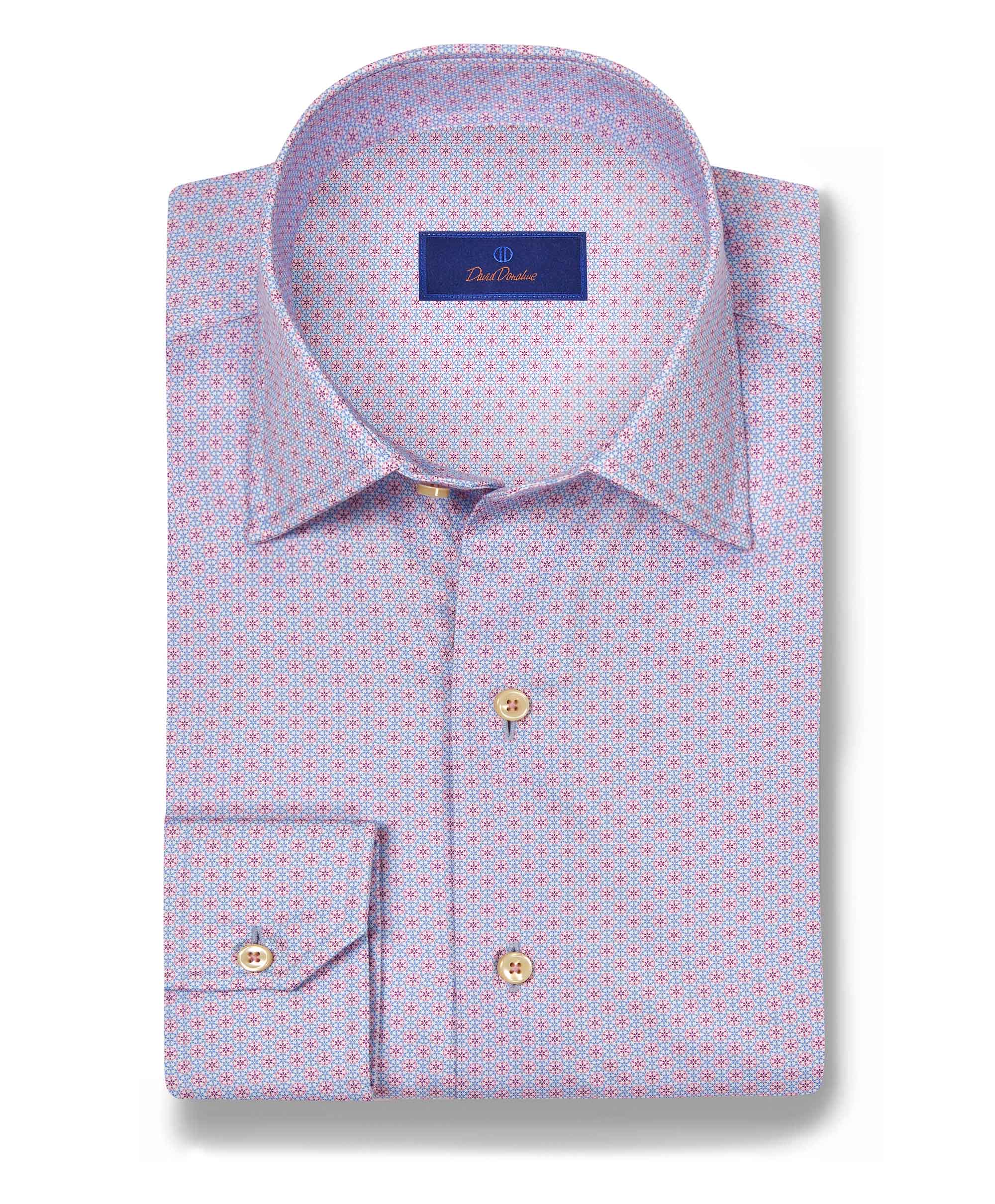 CBSM10017455 | Sky & Lilac Micro Geometric Print Sport Shirt