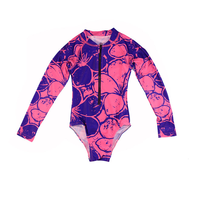 Plumeria KEIKI Long Sleeve UPF 30 Swim Suit | ‘Ōiwi