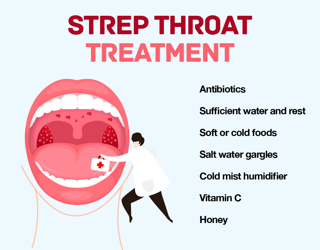 Strep throat is an infection of the throat and tonsils