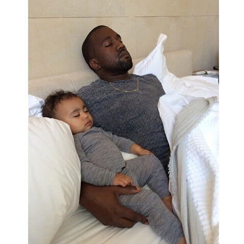 Kanye West with his daugher