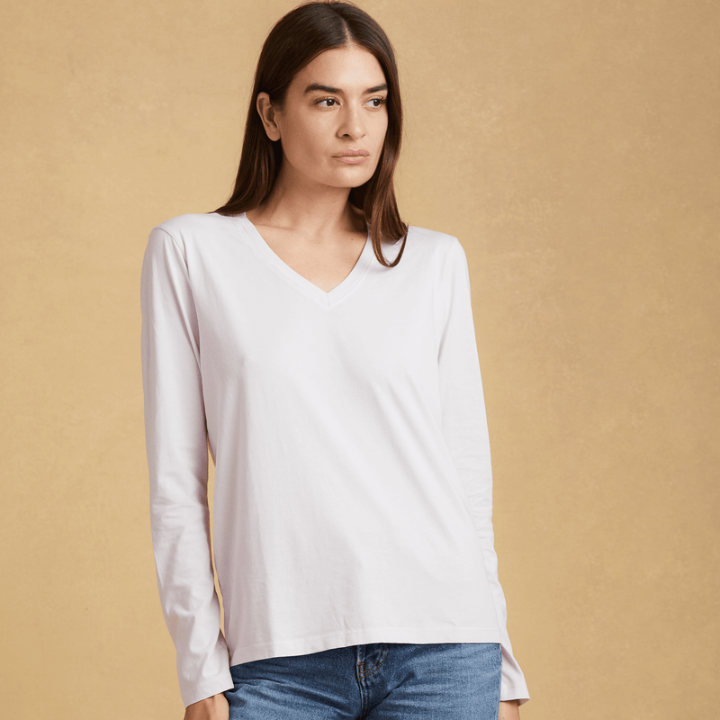 Womens long sleeve V-neck Classic T-Shirt – The Classic T-Shirt Company