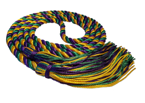 Kelly-Gold-Purple 3-Color Honor Cords, Value Priced