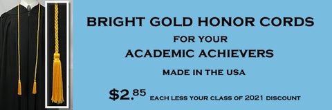 bright gold honor cords from senior class graduation products