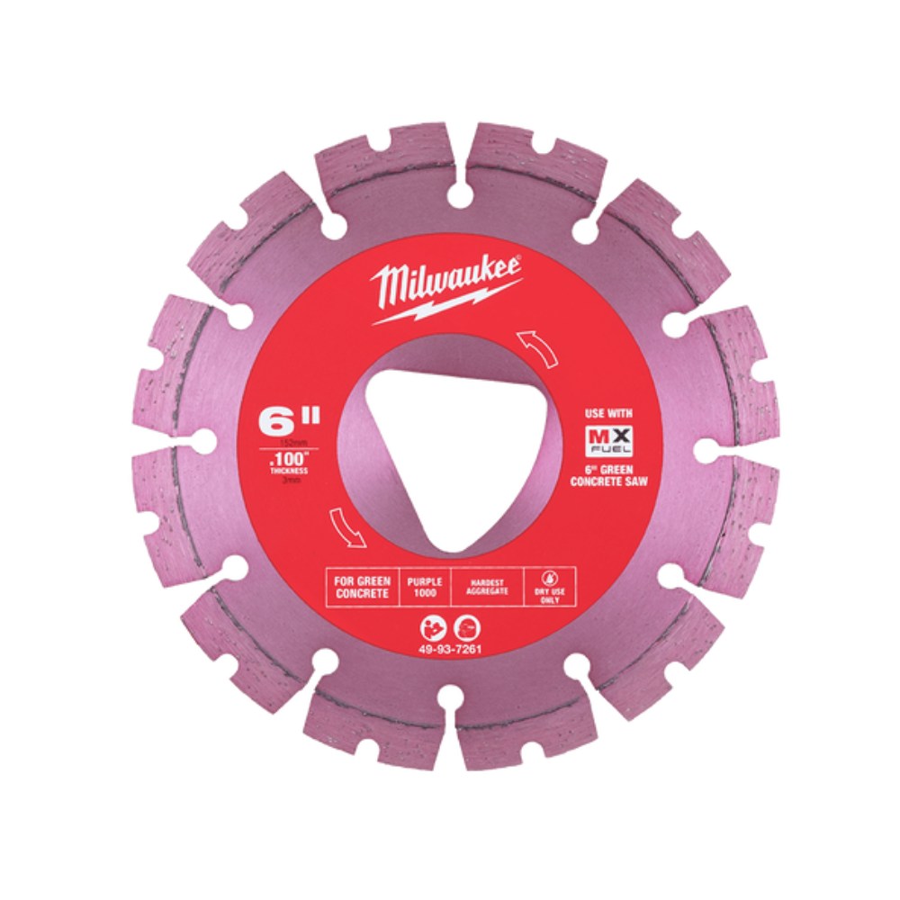 Milwaukee 49937261 150mm (6") Green Concrete Diamond Blade - Purple