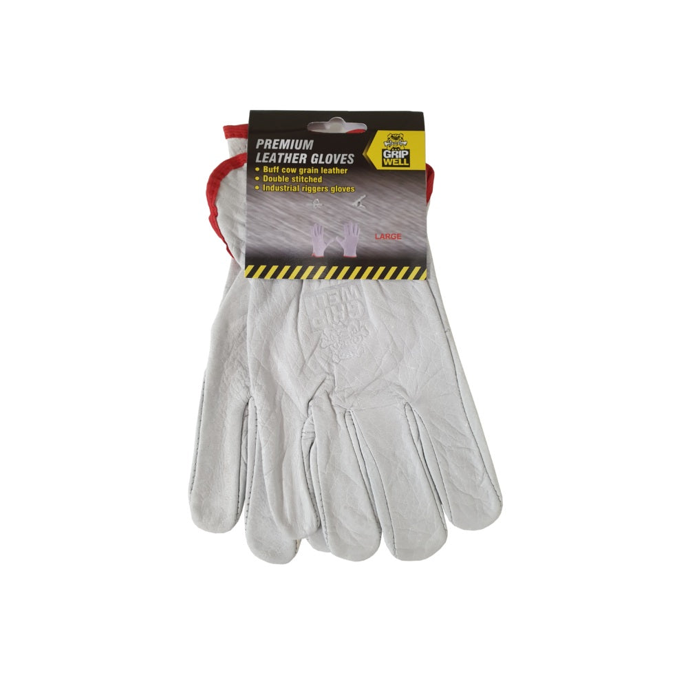 Gripwell GW89998 Size 9 Medium White Leather Rigger Gloves
