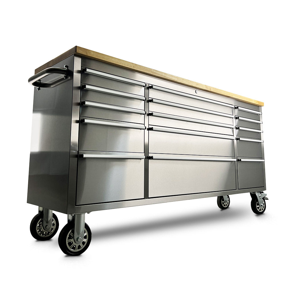 Pittsburgh P00002 72" 15 Drawer Stainless Steel Roller Cabinet