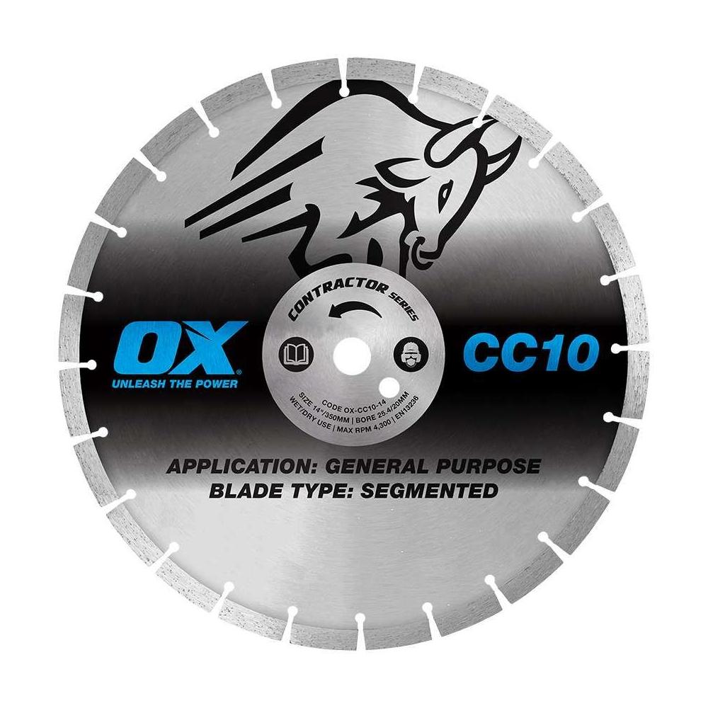 OX Tools OX-CC10-14 350mm (14") Ox Contractor General Purpose Segmented Diamond Saw Blade