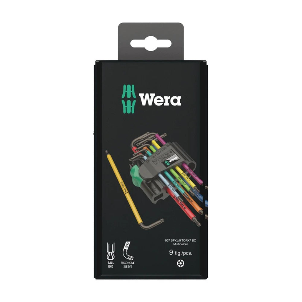 Wera WER073599 9 Piece 967/9 Multicolour Ball End Torx & Security Torx L-Key Set